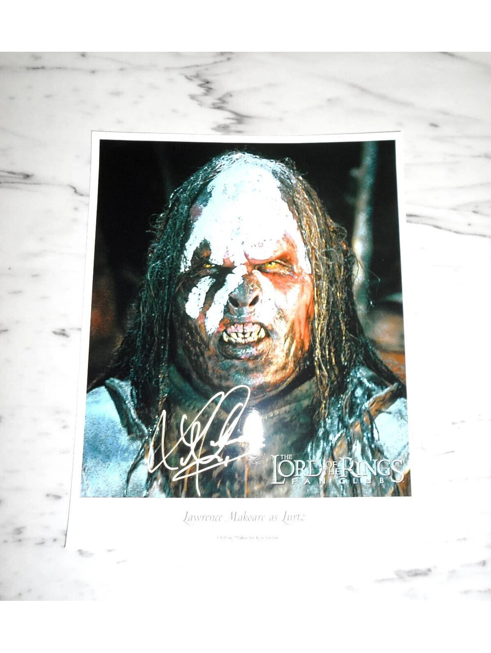 The Lord Of The Rings Fan Club Lawrence Makoare as Lurtz autograph photo 8x10